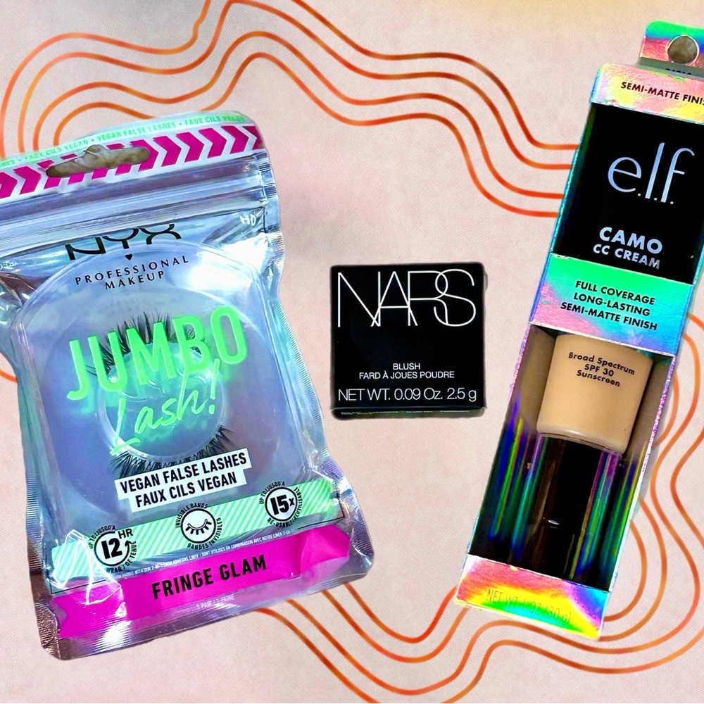 NYX Jumbo Lash, NARS Blush, e.l.f. Camo CC Cream Set